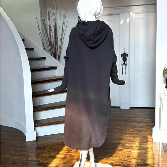 Killstar Black High Low Hoodie Cape Cloak Dress Tunic - Picture 5 of 15